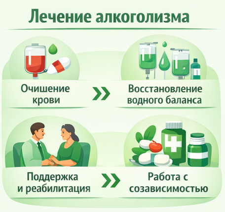 лечение алкоголизма в Миллерово этапы